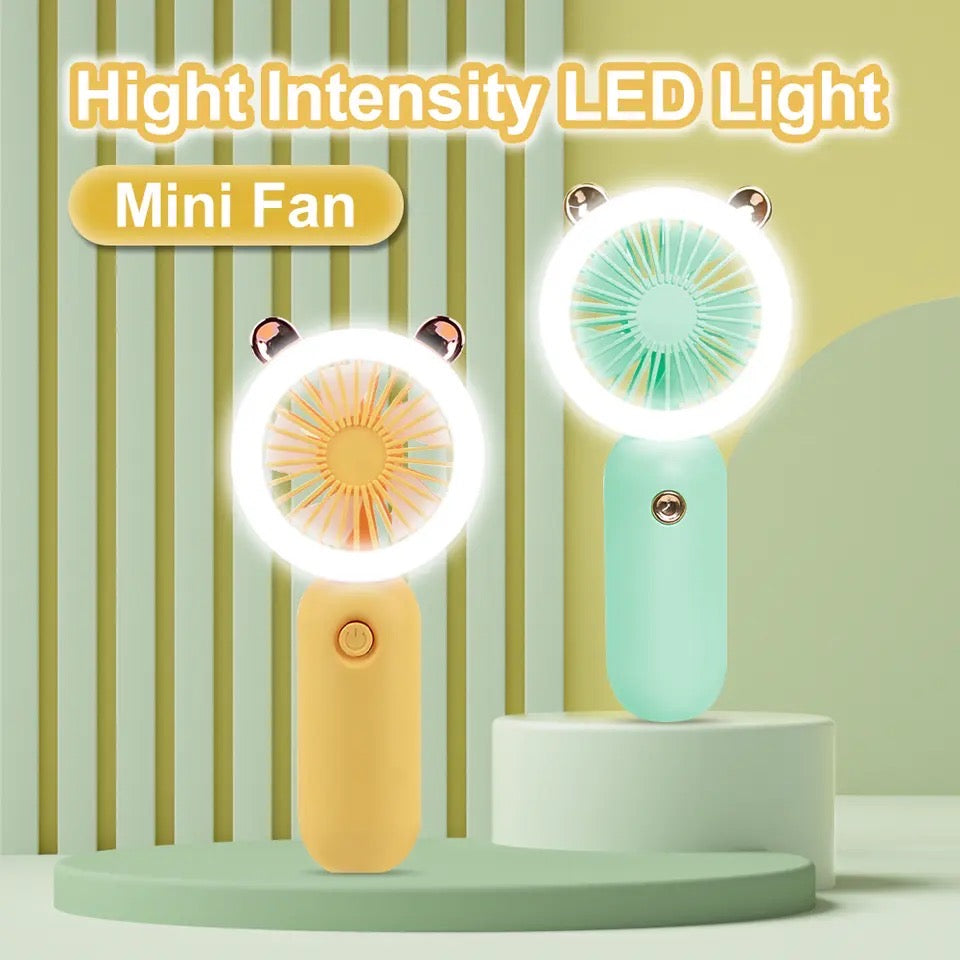 2 In 1 Fan With Led, Personal Portable Hand Electric Fan, Air Cooler with LED Night Light, Usb Rechargeable Mini Traveling Fan, Led Lighting Small Fan 2 In 1 Fan With Led, Personal Portable Hand Electric Fan, Air Cooler with LED Night Light, Usb Rechargeable Mini Traveling Fan, Led Lighting Small Fan